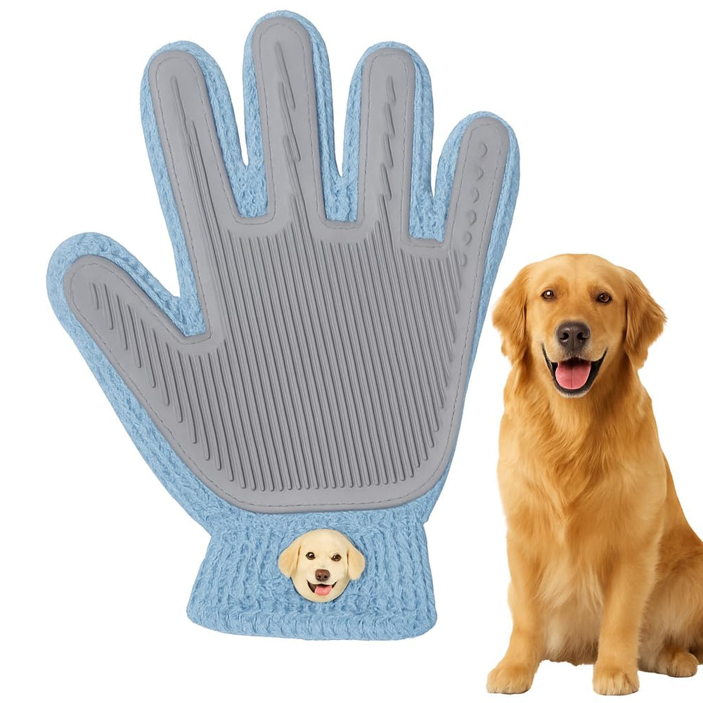 Swwrtbywer pet hair removal glove on hand lifts fur during grooming for dogs and cats