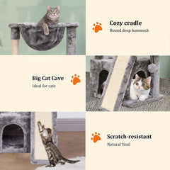 SYANDLVY cat tree plush perch offers a cozy resting spot to observe the room