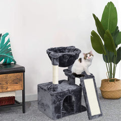 SYANDLVY cat-tree scratching post and board demonstrates furniture protection and nail-scratching fun.