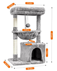 SYANDLVY small cat tree cat cave creates a cozy hideaway for kittens.