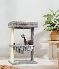 SYANDLVY cat tree scratching post with natural sisal for claws and furniture protection.