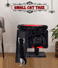 SYANDLVY Gothic Cat Tree sturdy base—stable design supports energetic jumps.