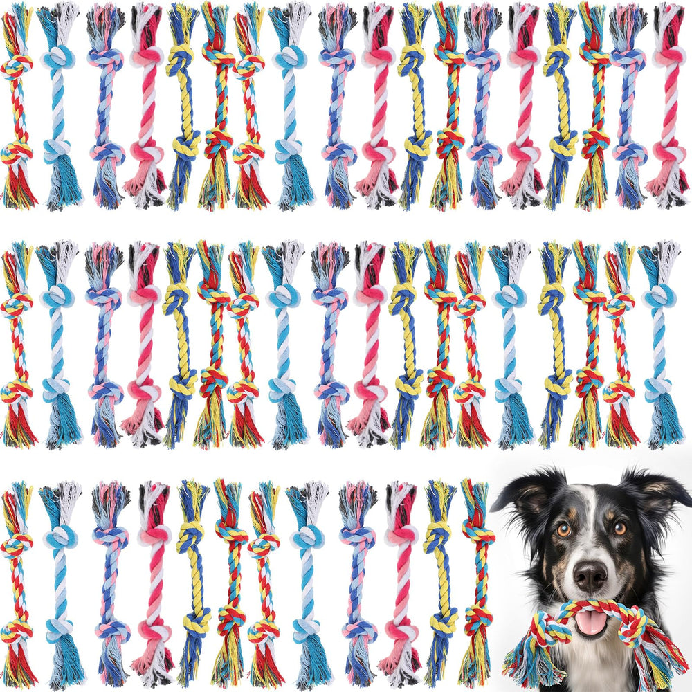 Syhood 48-pcs Christmas dog toys rope collection for varied play and stress relief.