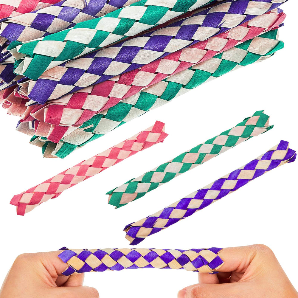 Syhood bamboo finger traps in mixed colors for interactive play and cognitive fun