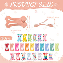 Syhood bone-shaped clips in solid colors for easy pet grooming and styling