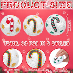 Syhood candy cane design christmas snowball – soft plush chew toy for small dogs.