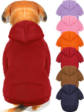 Syhood dog hoodie dark blue with hat and pocket for warm winter outings.