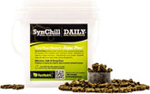 SynNutra Equine SynChill daily pellets closeup—natural calming support for focused training.