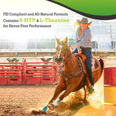 SynNutra Equine SynChill USA-made packaging highlight—trusted, compliant calm for competition.