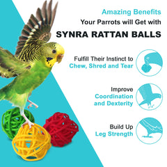 Synra colorful decor set rattan balls for home decor and cage aesthetics.
