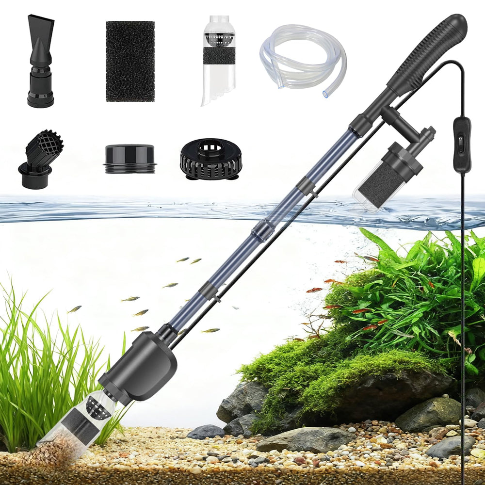 SYSENCIAGA electric aquarium vacuum cleaner—assembly view for easy setup and quick startup.