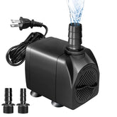 SYSENCIAGA submersible pump top view shows compact design for quiet water features
