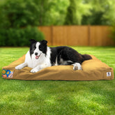 Sytopia 36in canvas outdoor dog bed in yellow for patio lounging.