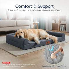 Sytopia sofa-style dog bed design visible for cozy living room integration