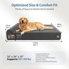 Sytopia XXL 7-inch-memory-foam demonstrates deep cushioning for joints.