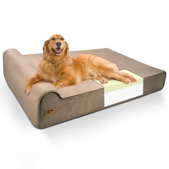 Sytopia XXL memory foam dog bed assembly view highlights sturdy orthopedic support for big dogs.