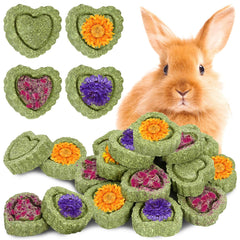 SYWHXY bunny chew toys heart-shaped timothy cakes attract pets for teeth grinding