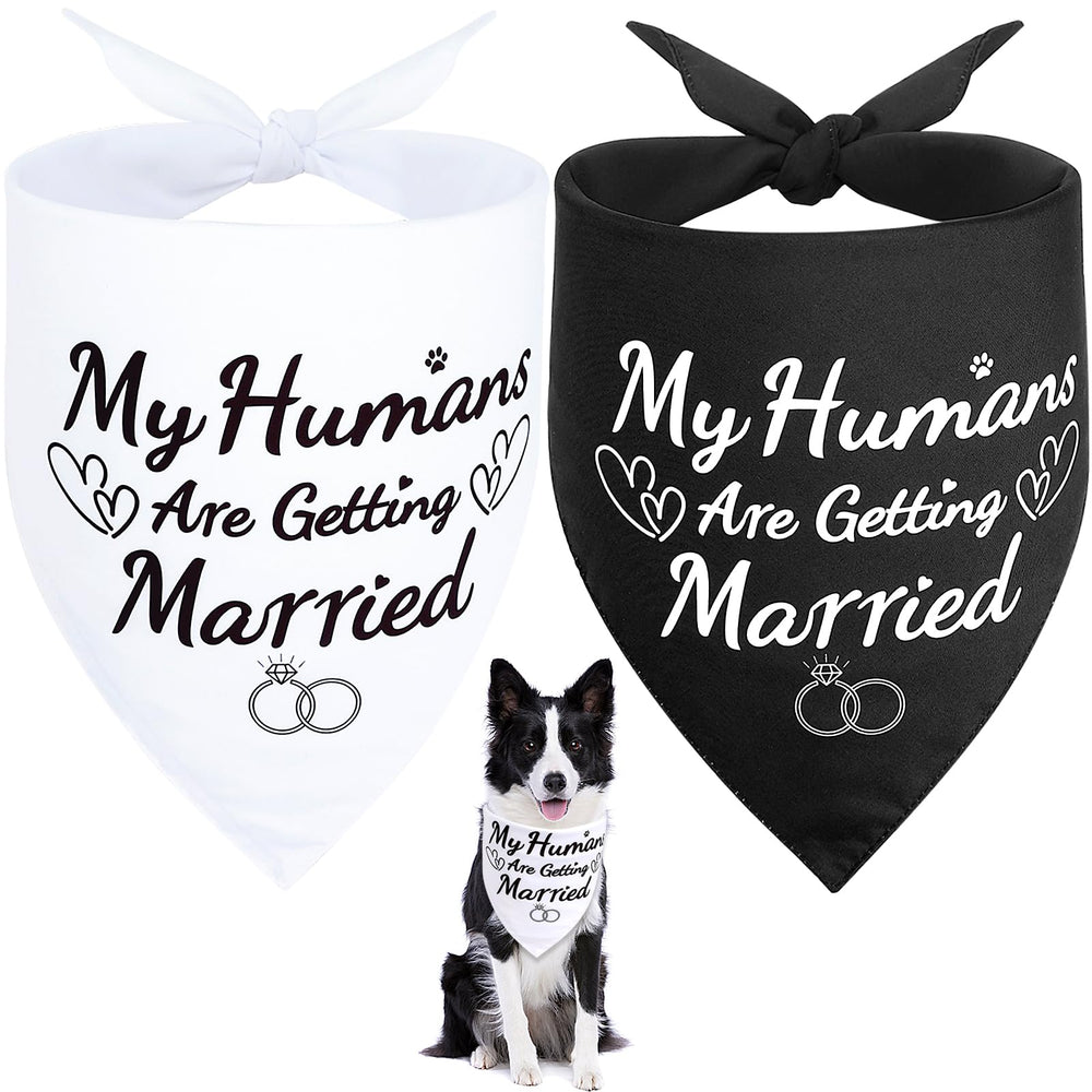 SZEE dog bandana featuring My Humans Are Getting Married design enhances wedding vibes for pets.