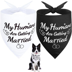 SZEE dog bandana featuring My Humans Are Getting Married design enhances wedding vibes for pets.