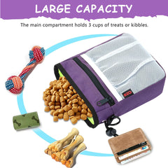 SZO dog treat pouch purple side view shows versatile wear options