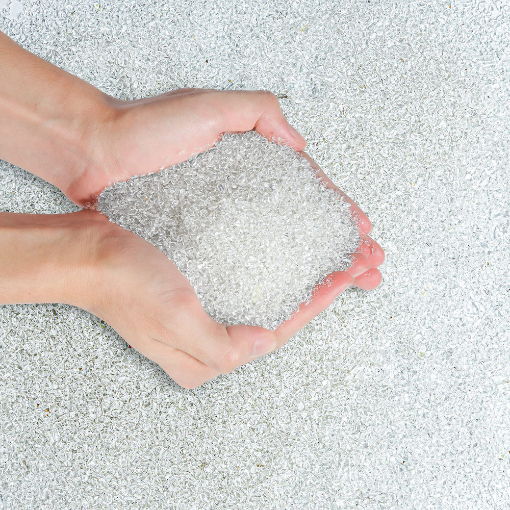 T4U crushed clear quartz chips 2lb closeup for plant decor and DIY resin art.