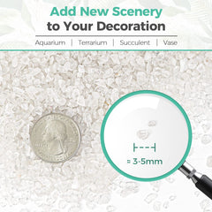 T4U crushed clear quartz chips 2lb for DIY art and craft plans.