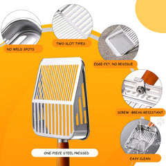 TabifurKitc no-weld-scoop emphasizes seamless surface for easy cleaning.