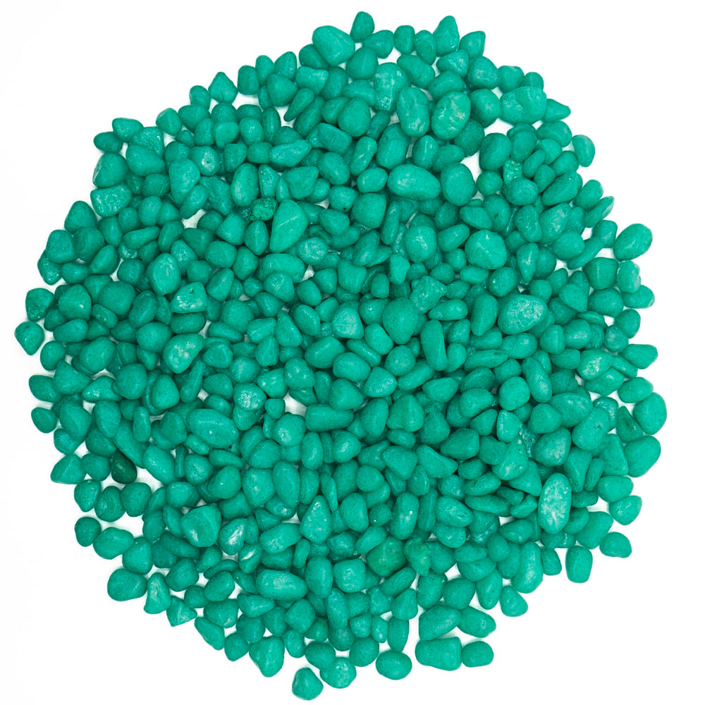 TACOLO Green Pebbles closeup shows natural polish and seven color options for decor.