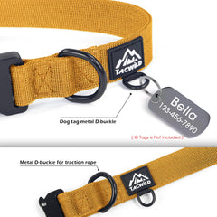 Tacwild heavy-duty dog collar 1000D nylon stitching detail showing rugged durability