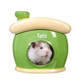 tafit Ceramic Igloo Hamster Hideout green front view—cozy shelter for hamsters