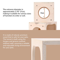 tafit hamster hideout natural basswood material ensures safe, durable play.
