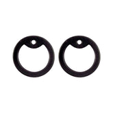 Tag-Z dog tag silencers in black, side view, reduce noise while preserving engraved readability.