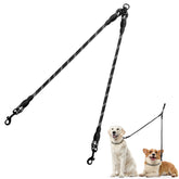Taglory Double Dog Leash with reflective rope for safer evening walks.