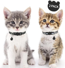 Taglory Kitten Collar Breakaway with Bell strip design helps locate your cat in low light.