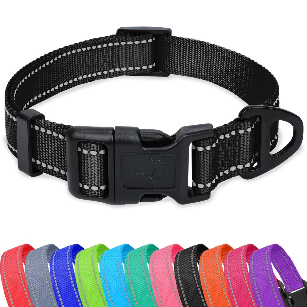Taglory Reflective Stripe Collar enhances nighttime visibility for safe walks.