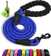 Taglory rope dog leash 6ft navyblue padded handle for comfortable grip.