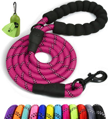 Taglory rope dog leash 6ft with padded handle offers comfortable grip.