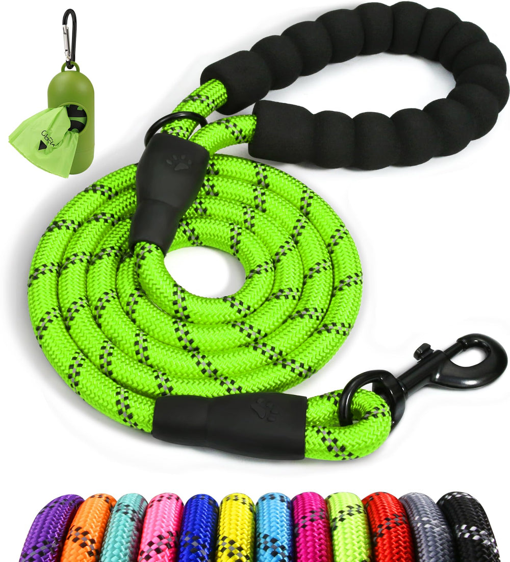 Taglory rope dog leash padded-handle for comfortable grip on walks.