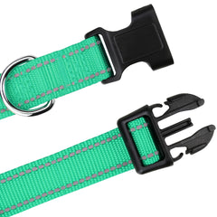 TagME Reflective Nylon Dog Collar adjustable range fits puppies and small dogs 8-12 inches.