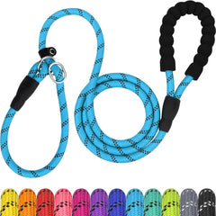 TagME slip lead 6ft blue front view for controlled daily walks with medium dogs