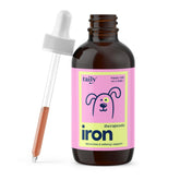 Tailey AminoPets liquid iron bottle pour supports energy for active dogs and cats.