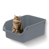 TAILRYTH large cat litter box with open top supports easy entry for kittens and seniors
