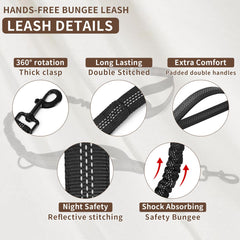 Tails & Tales hands-free leash dual handles provide comfortable control