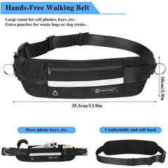 Tails & Tales hands-free waist leash dual padded handles offer comfortable grip during runs.