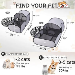 TailTastic cat enclosure with breathable soft sides for lounging