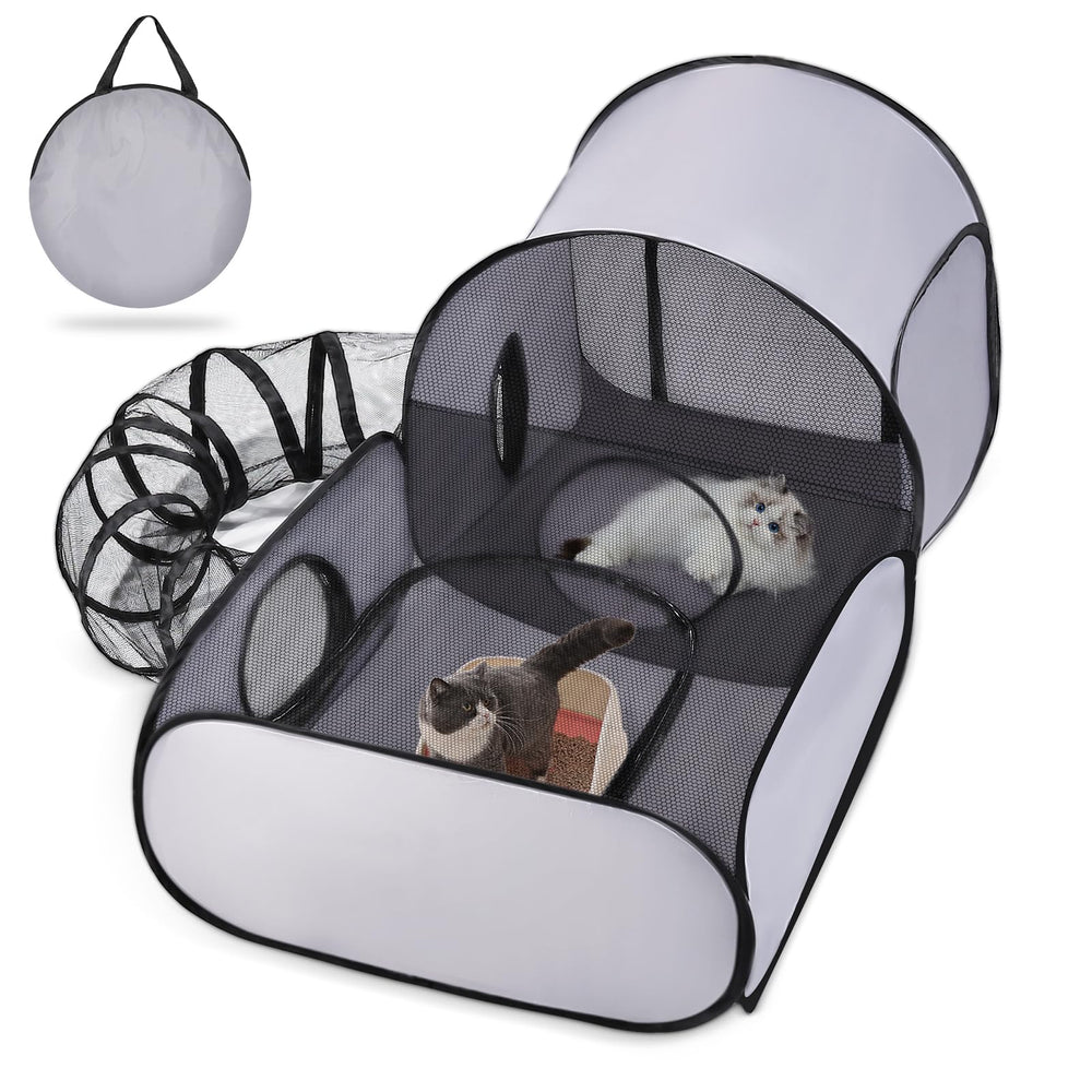 TailTastic dog playpen with surround tunnel for safe outdoor play