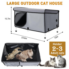 TailTastic Outdoor Cat House winter-insulated roof and walls offer warmth during colder days.