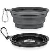 TailTastic portable dog bowls 2-pack folded for compact backpack storage.