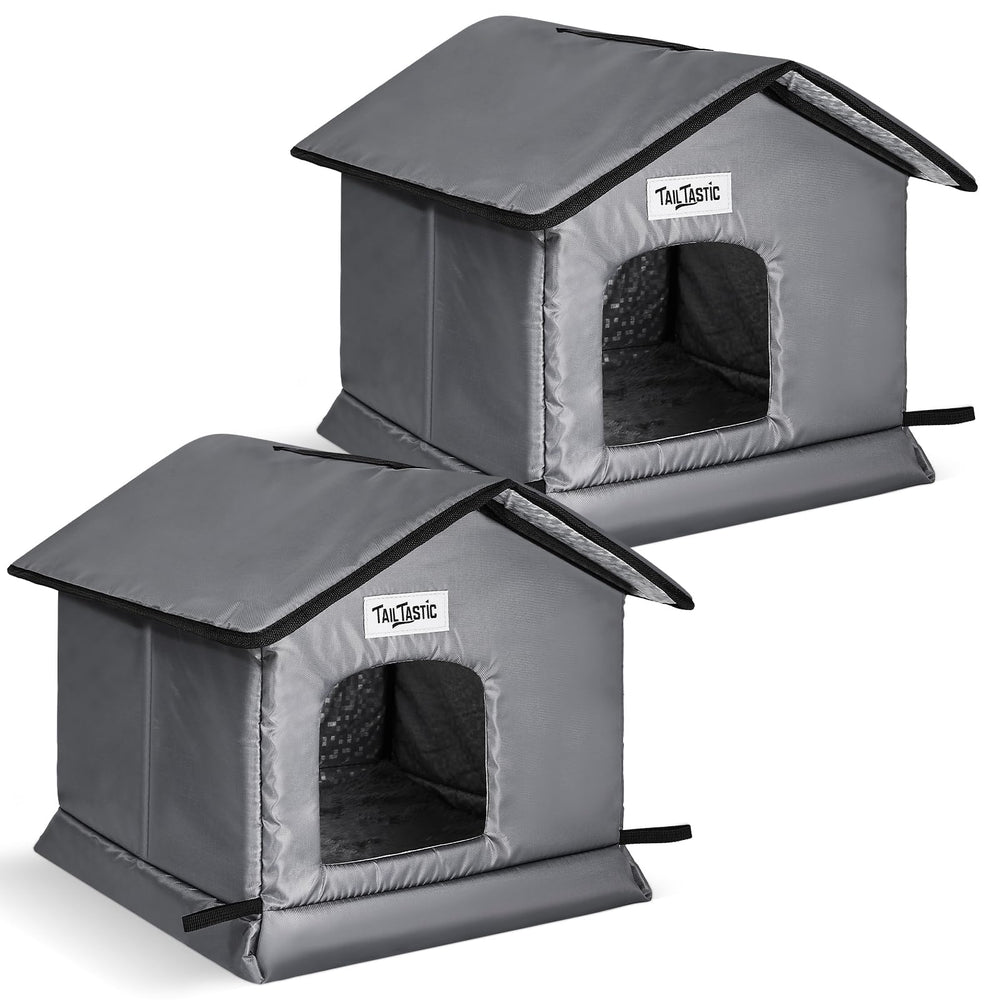 TailTastic weatherproof cat house roof closeup showing water-resistant seam protection for light rain