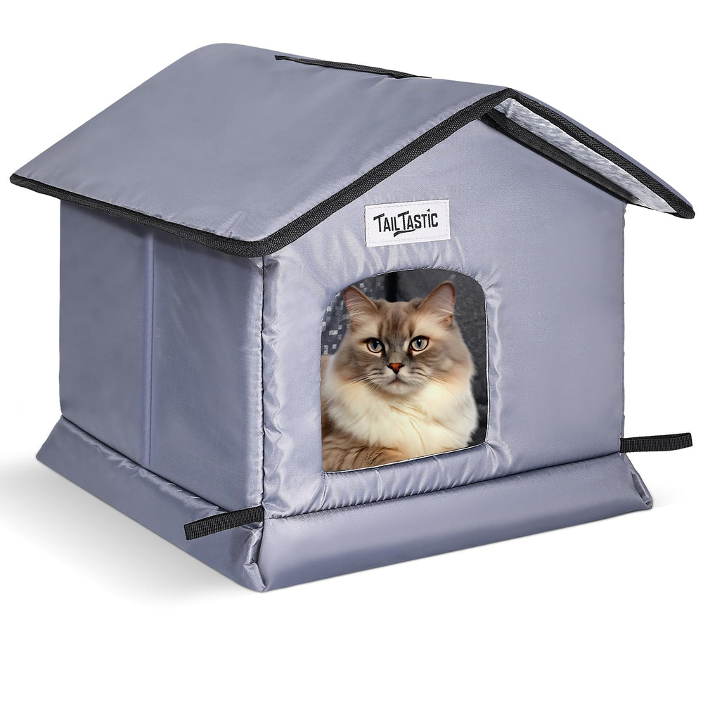 TailTastic weatherproof cat house roof shields rain for outdoor cats